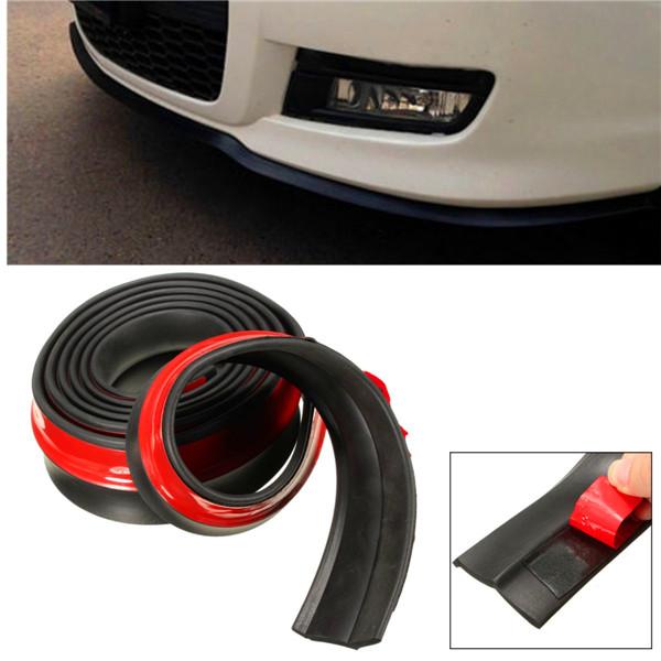 Universal Hitam Bumper Depan Karet Pelindung Bibir Splitter