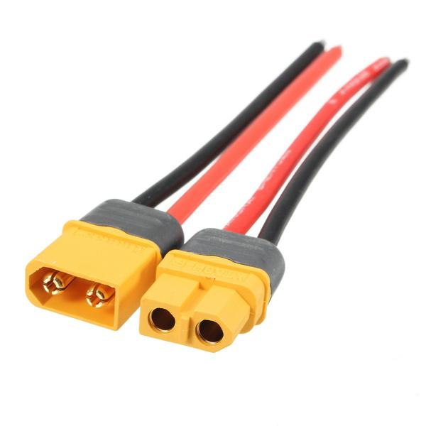 Mengumpulkan XT60 Laki-laki Perempuan Kabel Daya 14AWG