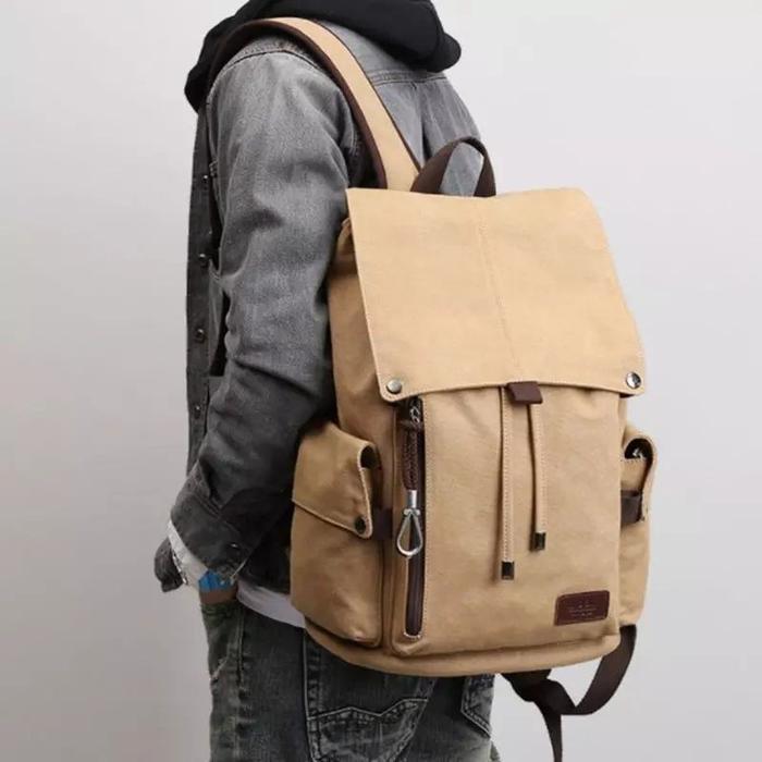 Btv20 Ransel Canvas Polofelix Original Tas Punggung Pria Wanita Kuliah