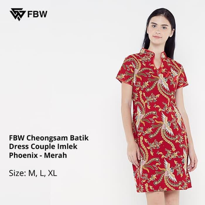 Terlaris Dress Batik - Fbw Cheongsam Batik Dress Couple Imlek Phoenix