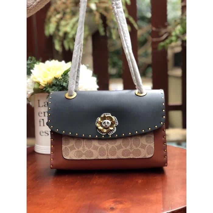 Coach Parker With Rivets And Snakeskin - Original Guarantee 100%