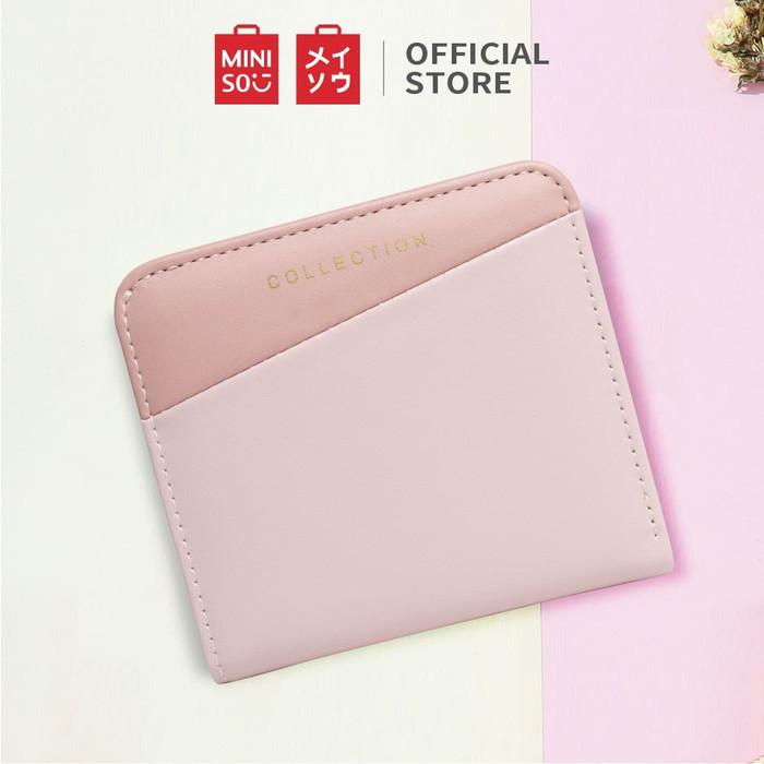 Miniso Dompet Wanita Kecil Lipat Pendek Dompet Uang Kartu Tas - Biru