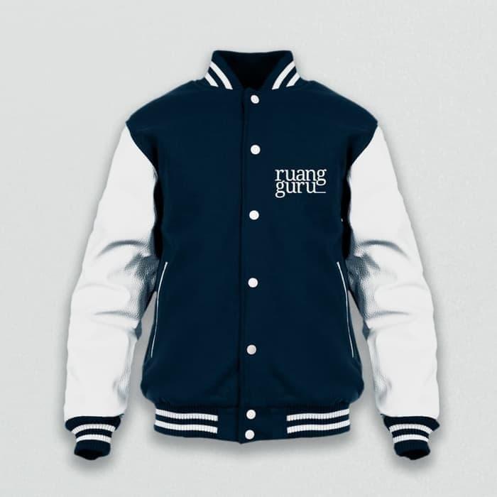 Jaket Varsity Jumper Sweater Distro RUANG GURU polos custom RUANGGURU