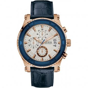 Jam Tangan Pria Guess GW W0673G6 Rosegold Biru Original