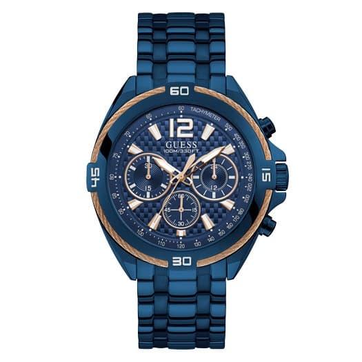 Jam Tangan Pria Guess GW W1258G3 Rosegold Biru Original