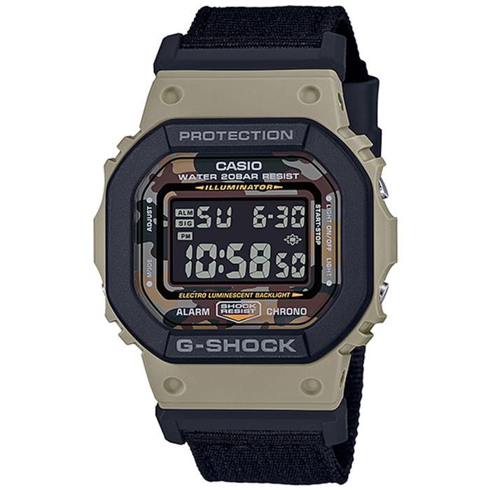 JAM TANGAN PRIA CASIO G-SHOCK ORIGINAL CAMOUFLAGE FRESHNESS DIGITAL COKLAT RESIN DW-5610SUS-5D CASIO