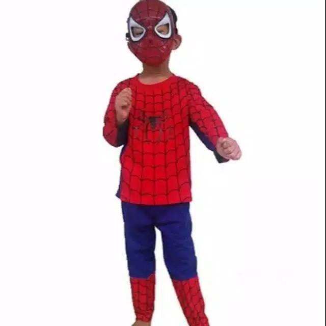 Baju anak kostum topeng spiderman/kostum anak spiderman/kostum