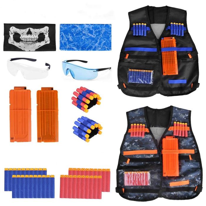 Kids Tactical Vest Suit Camouflage Elite Soft Bullet Battle