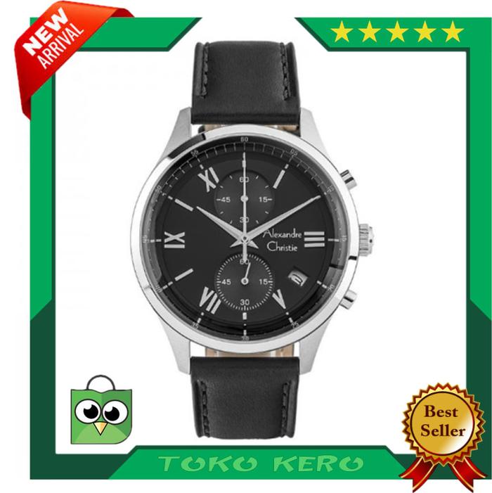 JAM TANGAN ALEXANDRE CHRISTIE AC 6575 SILVER BLACK ORIGINAL