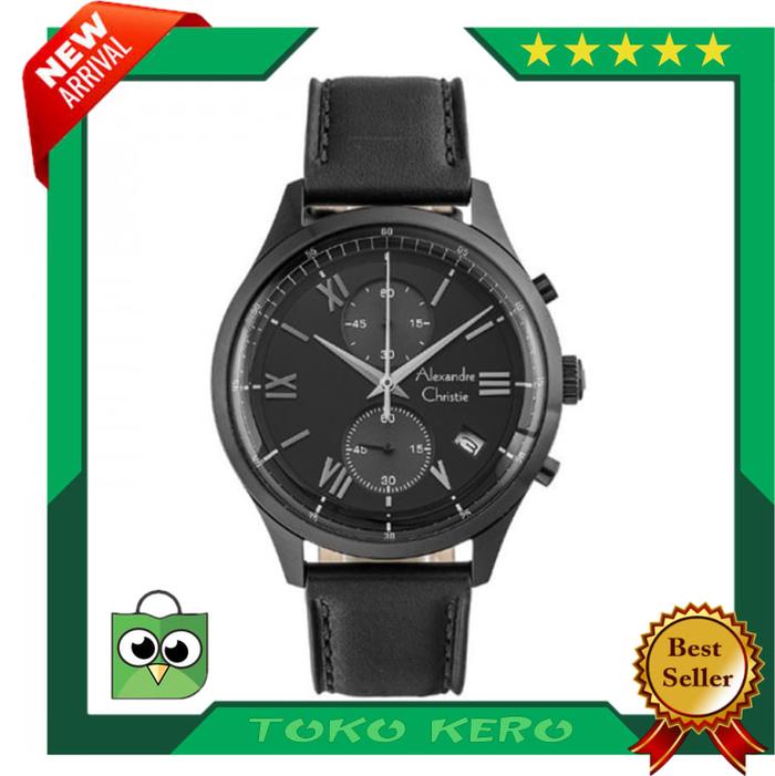 JAM TANGAN ALEXANDRE CHRISTIE AC 6575 FULL BLACK ORIGINAL