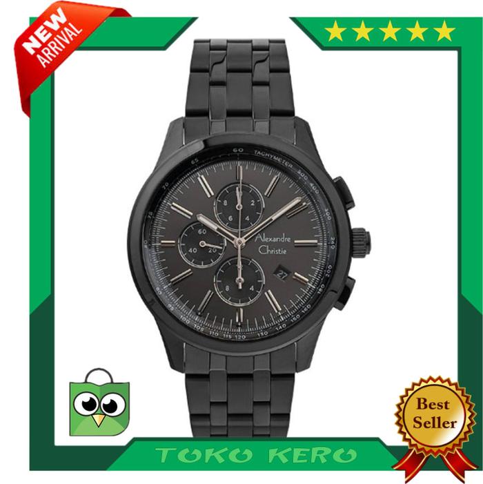 JAM TANGAN ALEXANDRE CHRISTIE AC 6557 FULL BLACK ORIGINAL