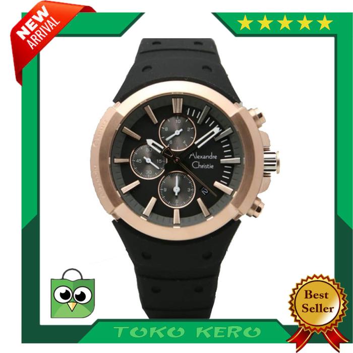 JAM TANGAN ALEXANDRE CHRISTIE AC 6566 ROSEGOLD BLACK ORIGINAL