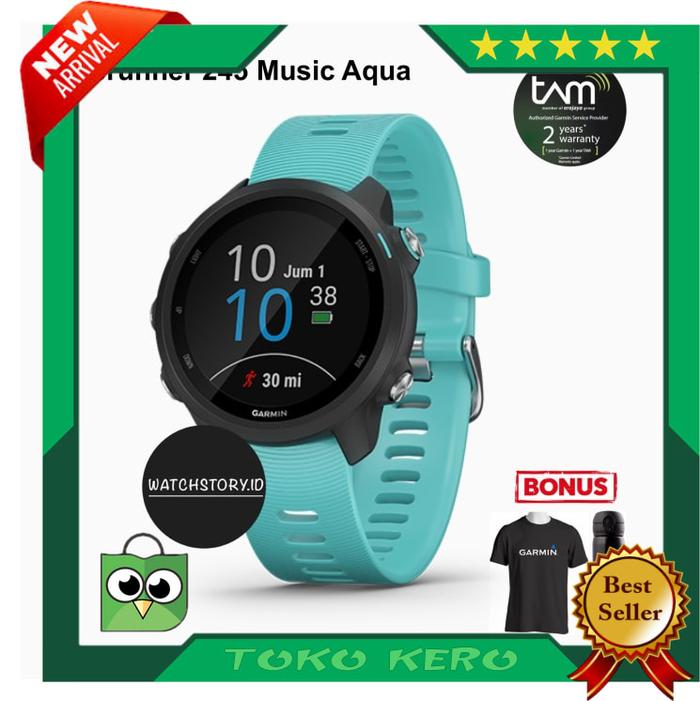 JAM TANGAN JAM TANGAN GARMIN FORERUNNER 245 MUSIC AQUA ORIGINAL