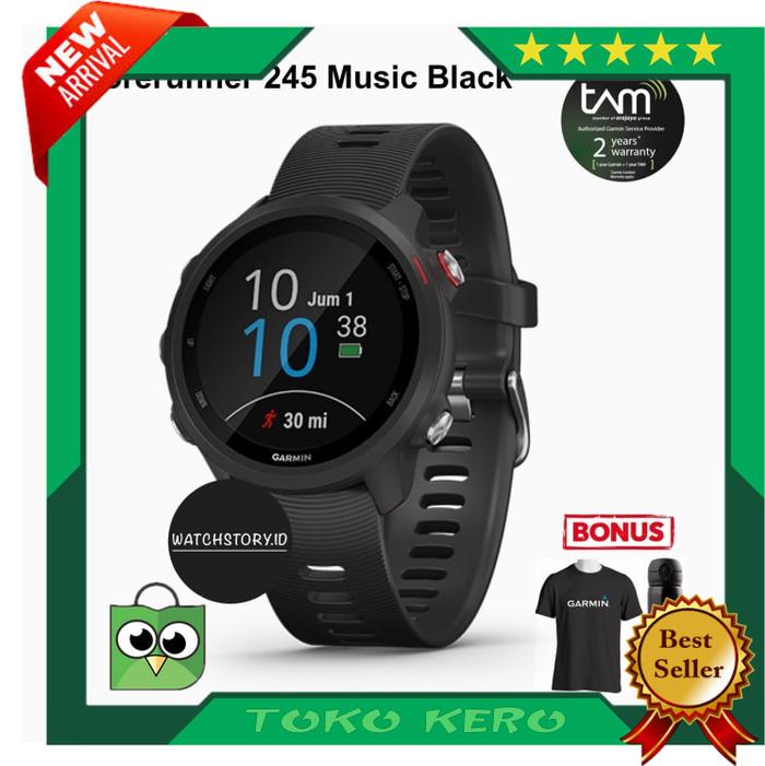 JAM TANGAN JAM TANGAN GARMIN FORERUNNER 245 MUSIC BLACK ORIGINAL