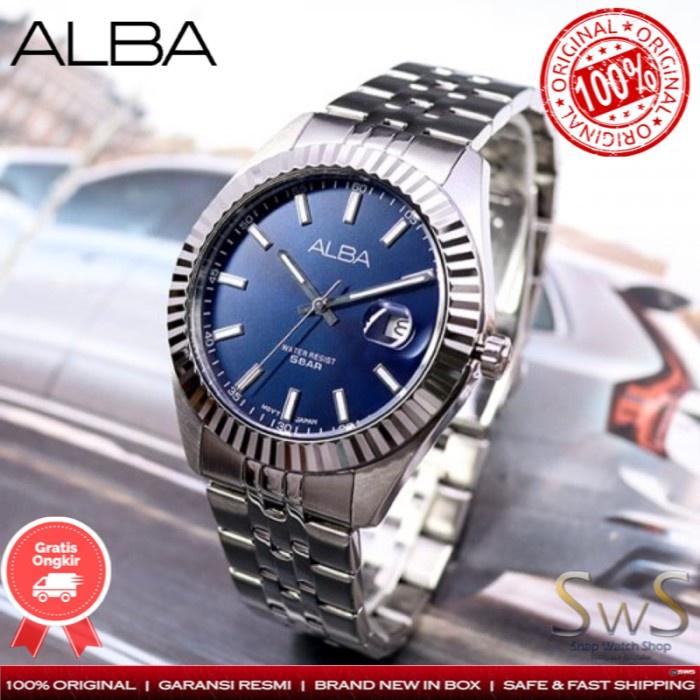 Alba Quartz Stainless Blue AS9J97 AS9J97X1 Original Jam Tangan Pria