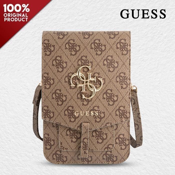 Ori Wallet Bag Guess 4G Big Logo Dompet Tas Mini Strap Tali Slot Card