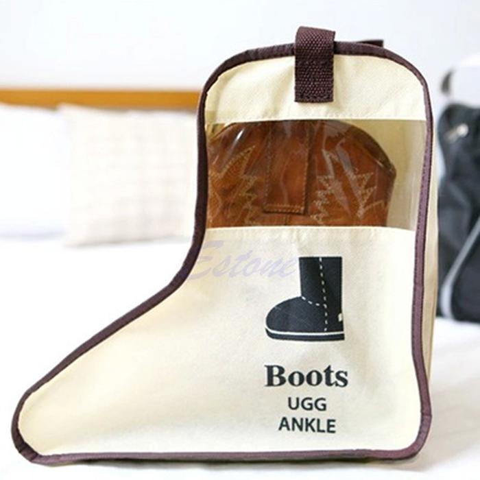 LIVI❥Long Riding Rain Ankle Boots Leather Shoes Ugg Storage Bag
