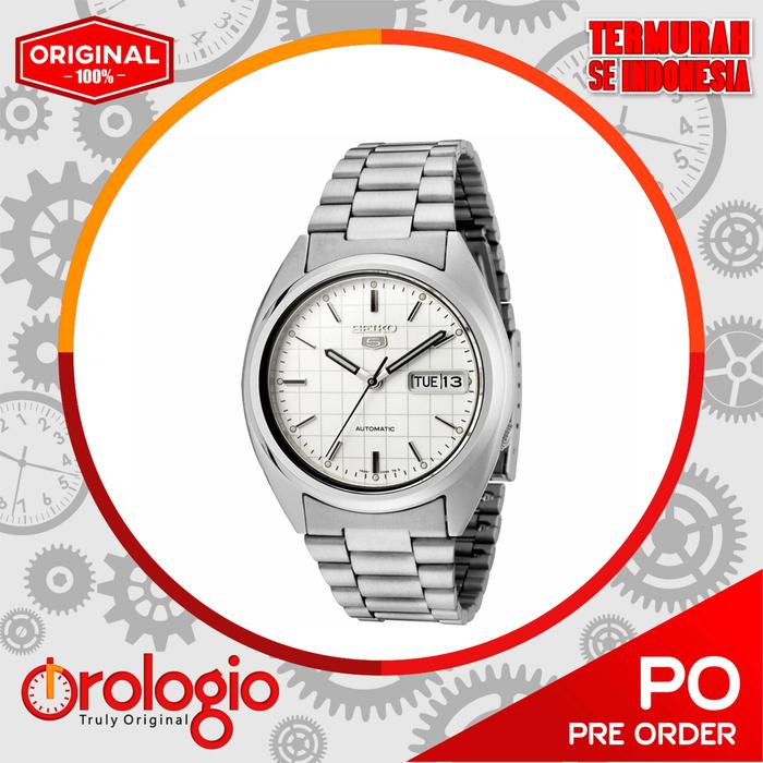Jam Tangan Seiko Automatic 21 Jewels White Dial SNXF05K1