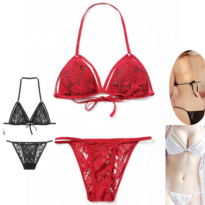 bra Sexy lingerie bra gstring set bikini Renda transparan mauseksi hot