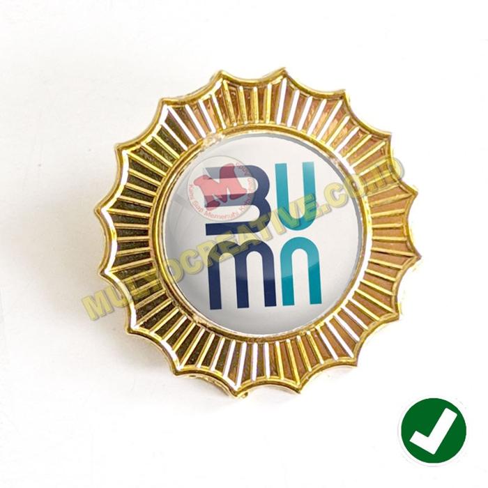 Pin Logo Pin Kementerian BUMN Model Bunga – Bros Logo Bahan Logam
