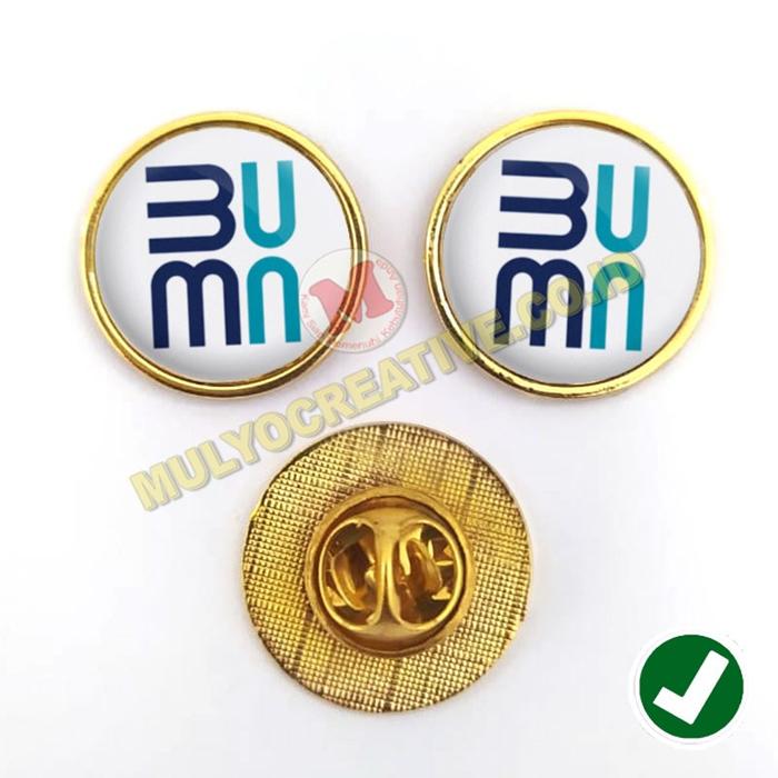 Pin Logo Pin Kementerian BUMN Model Bulat – Bros Logo Bahan Logam