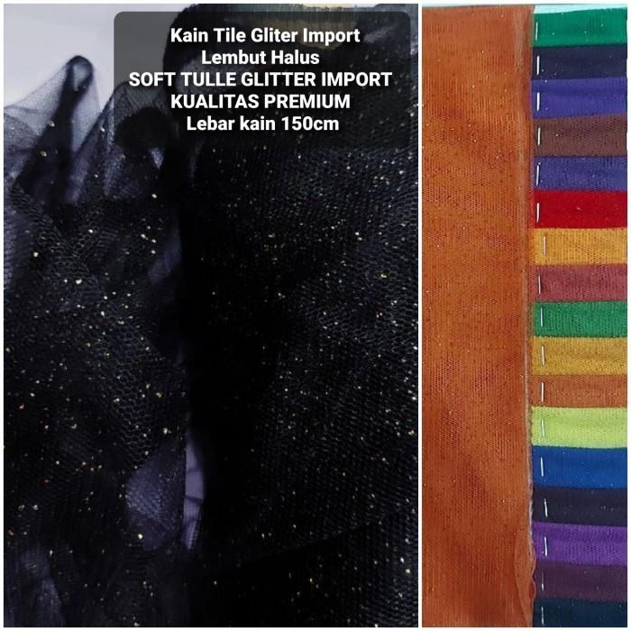 Kain Tile Gliter Glitter Import PREMIUM SOFT Tulle Bridal Lembut