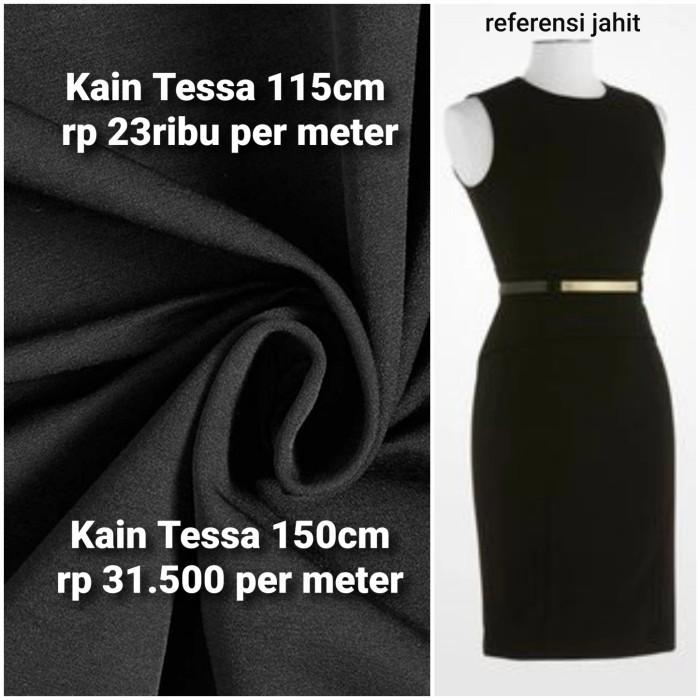 Kain Tesa Hitam. Kain Polos Meteran Tessa Lebar 150cm Harga per 100cm