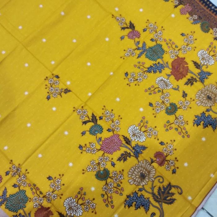 kain batik solo motif bunga kertas dasar kuning