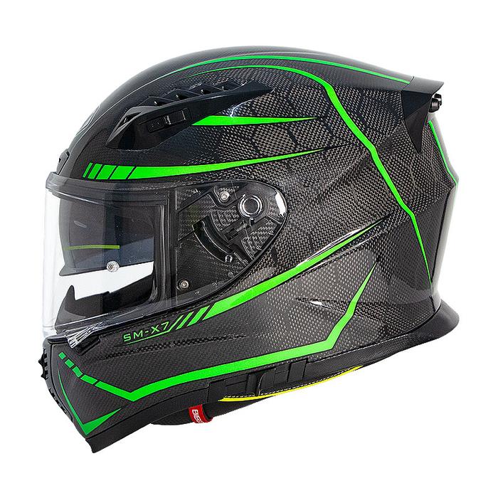Yi sepeda SOMAN 24K Carbon Fiber Fluorescent Helm Sepeda Motor
