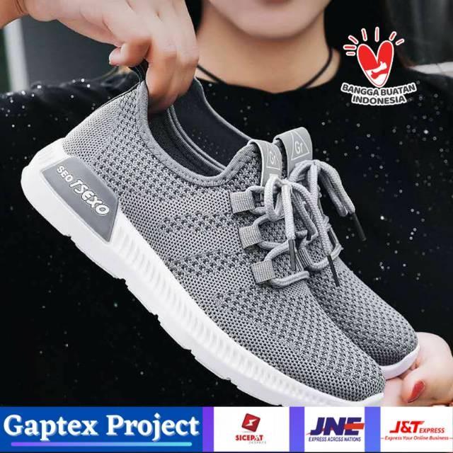 Sepatu Sneakers Wanita Korea SeoTsexo Rajut Sport Import Original