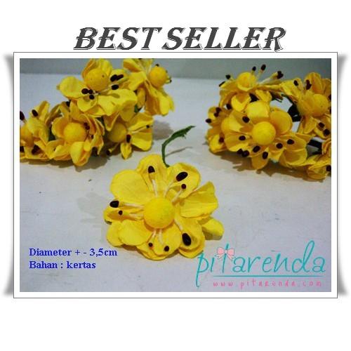 *ORI* FKRT-02 : Bunga Kertas Kuning (ada tangkai) per