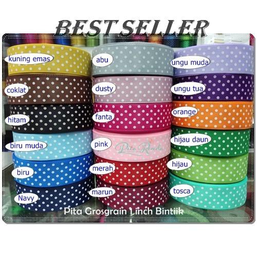 *ORI* GPGM-802 : Pita Grosgrain Bintik 1 inch (per