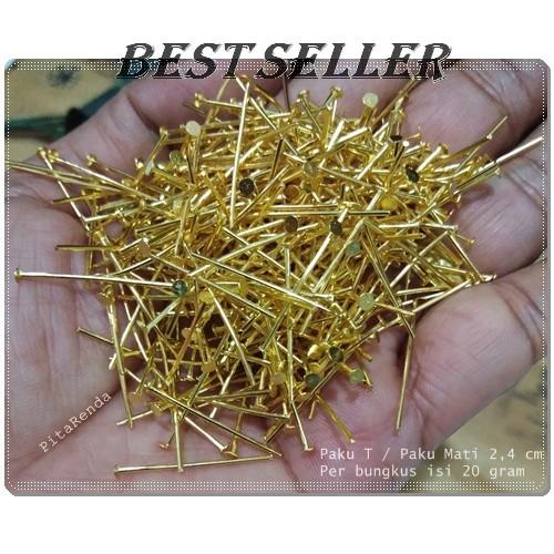 *ORI* PAKU-02 : Paku T / Paku Mati / Headpin Emas 2,4cm (per 20