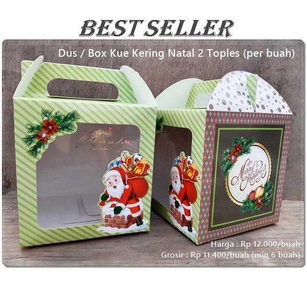 *ORI* NATL-136 : Dus / Box Kue Kering Natal 2 Toples (per