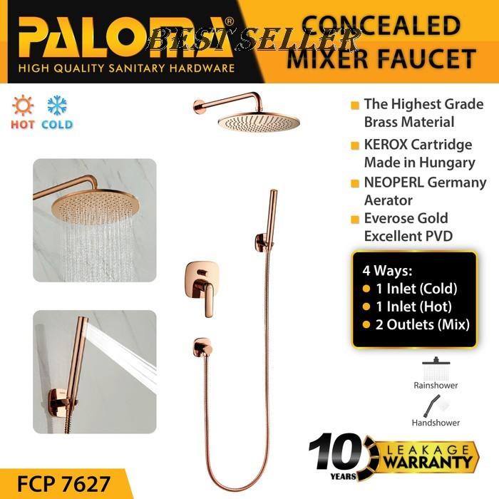 *ORI* PALOMA FCP 7627 Keran Mixer Shower Tanam Set Dinding Tembok ROSE