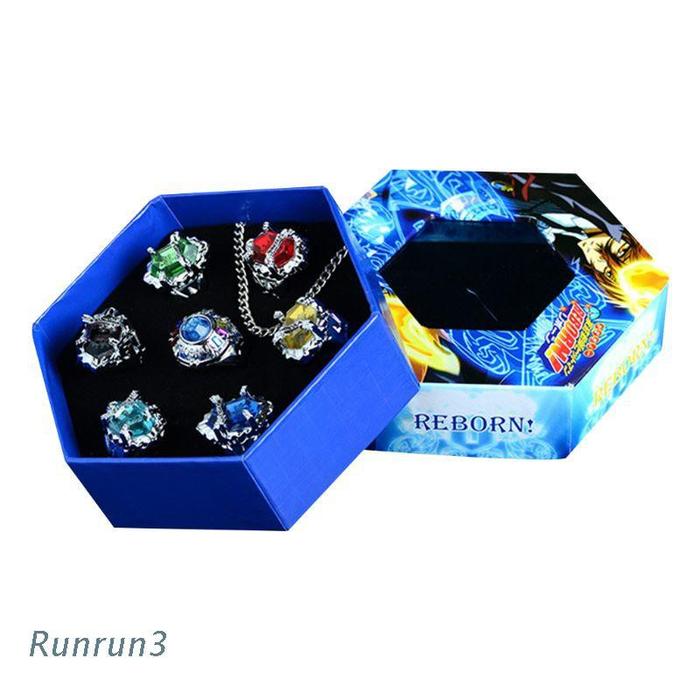 Run 7pcs / Set Cincin Cosplay Katekyo Hitman Reborn Vongola Bahan Allo