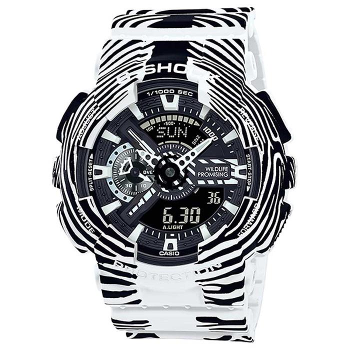 JAM TANGAN PRIA CASIO G-SHOCK ORIGINAL WILDLIFE PROMISING ANALOG DIGITAL PUTIH HITAM RESIN GA-110WLP