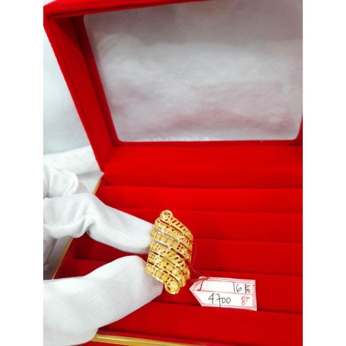 QQ CC374M419M cincin emas kuning asli dubai arab india mekkah batik