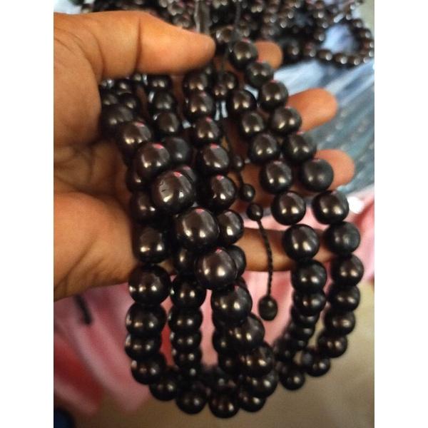 PP tasbih kokka hitam 12mm bulan /tasbih kayu kokka asli /tasbih