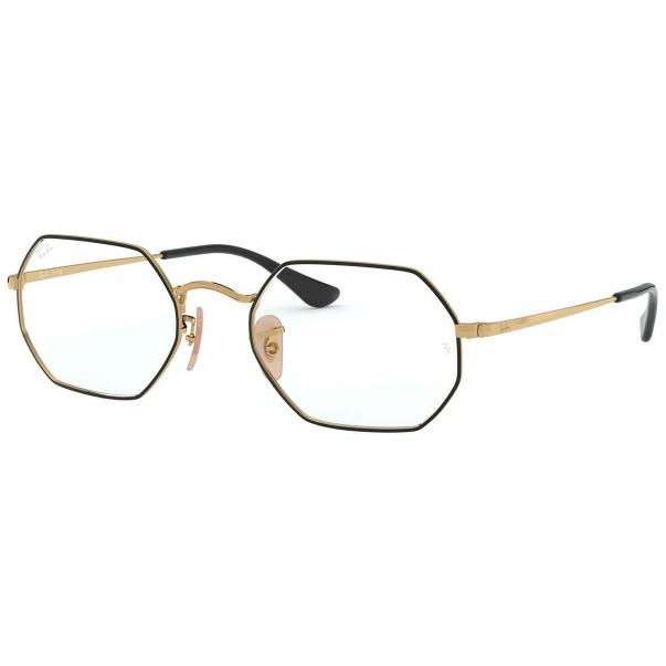 Ray-Ban Frame Kacamata Rayban Octagonal RX 6456 2991 Gold Black