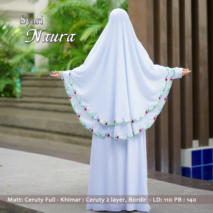 FH GAMIS SYARI NAURA GAMIS PUTIH BAHAN CERUTY