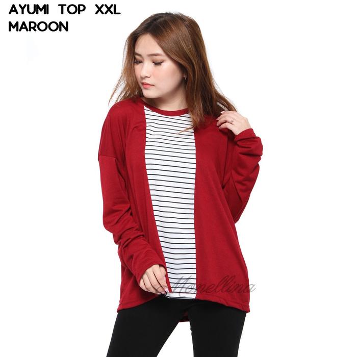 FH Monellina - G1 - AYUMI Kaos Salur XXL Jumbo Lengan Panjang Murah Wa