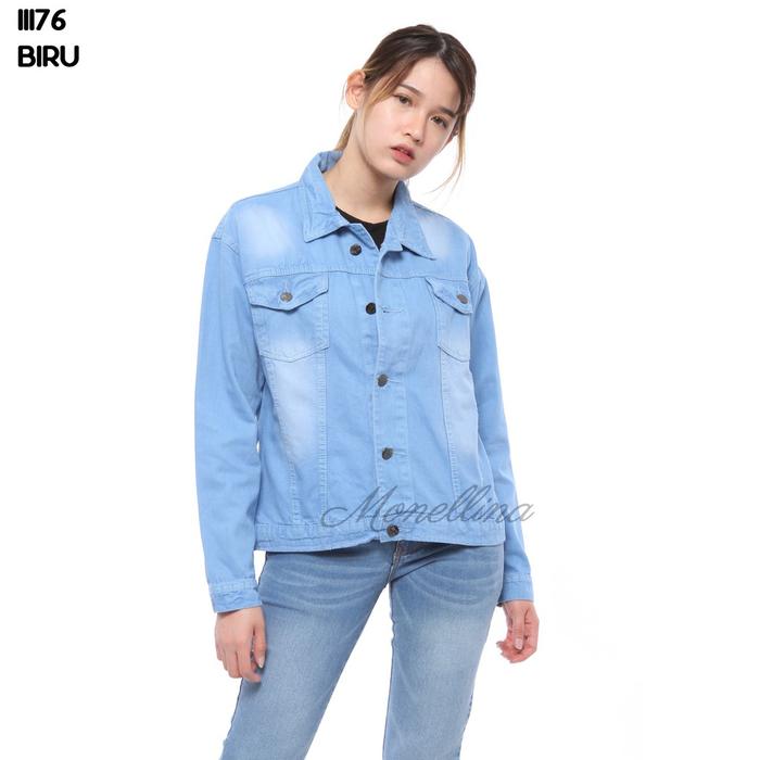FH Monellina - J11176 Jaket Denim Jeans Murah Wanita Kekinian