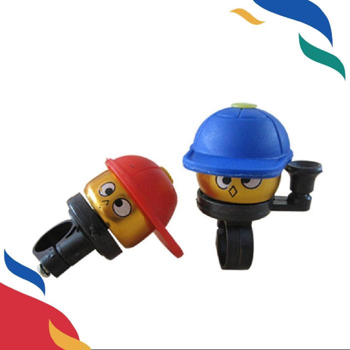 △FY△Kids Bike Bell Cartoon Kid Baseball Hat Bike Bell Red Blue