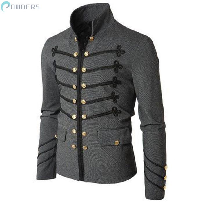 Mantel / Coat Pria Lengan Panjang Model Gothic / Steampunk Untuk