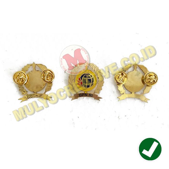 Bros Pin Logo BPN RI Model Padi Kapas Jarum Lencana BPN RI
