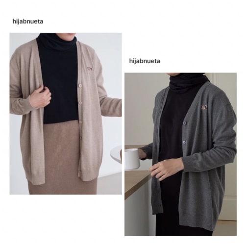 Ponya Cardigan by Hijab Nueta Latte dan Misty Grey Discount