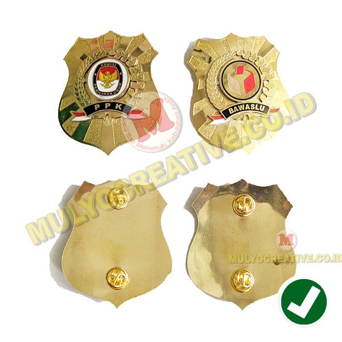 Lencana Pin Logo Bawaslu KPU PPK PPS Lencana Perisai Murah