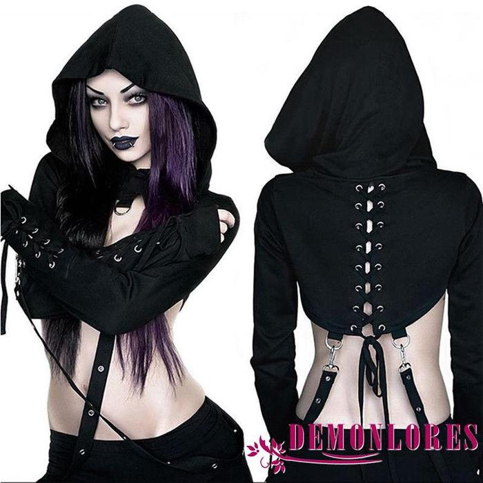 Jaket Hoodie Gothic Pria Model Putri Gothic Untuk Halloween