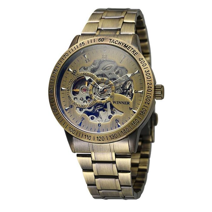 Winner hollow bronze Jam Tangan Pria automatic mechanical watch